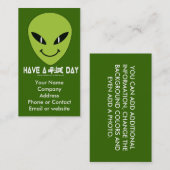 Alien Face Business - Profielkaart Visitekaartje (Voorkant / Achterkant)