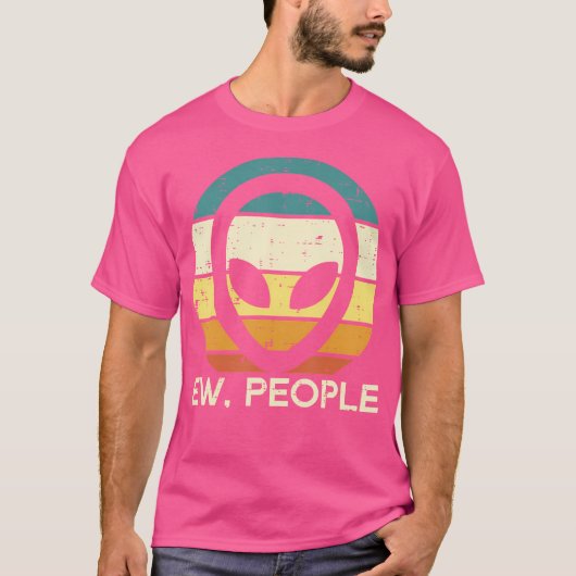 Alien Face Ew Mensen Grappige Ufo Introvert Mannen T-shirt (Voorkant)