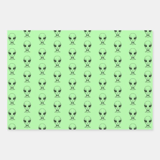 Alien Face Inpakpapier Vel (Voorkant 2)