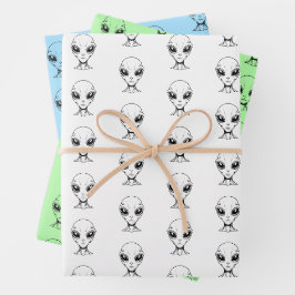 Alien Face Inpakpapier Vel