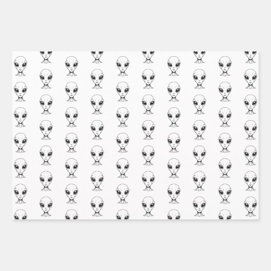 Alien Face Inpakpapier Vel (Voorkant)