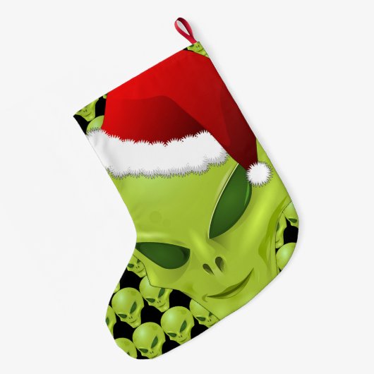 Alien Face-kerststuring Grote Kerstsok (Achterkant (Hangend))