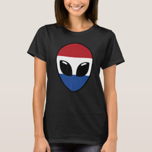 Alien Face Nederland Holland Nederlandse vlag T-shirt