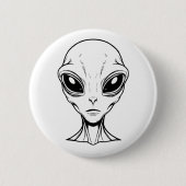 Alien Face Ronde Button 5,7 Cm (Voorkant)
