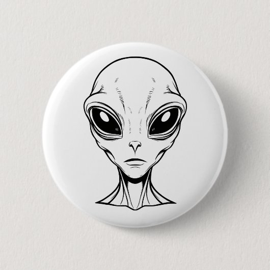Alien Face Ronde Button 5,7 Cm (Voorkant)