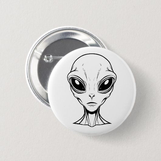 Alien Face Ronde Button 5,7 Cm (Voorkant /achterkant)