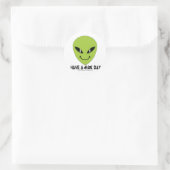 Alien Face Ronde Sticker (Tas)