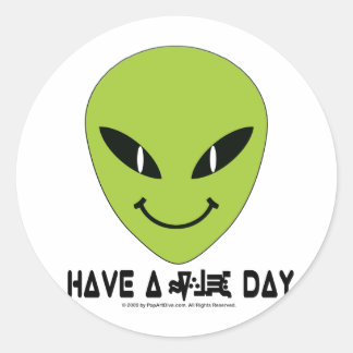 Alien Face Ronde Sticker