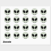 Alien Face Ronde Sticker (Vel)