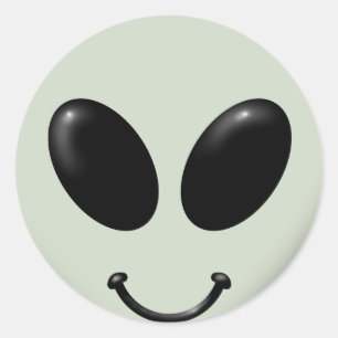 Alien Face Ronde Sticker