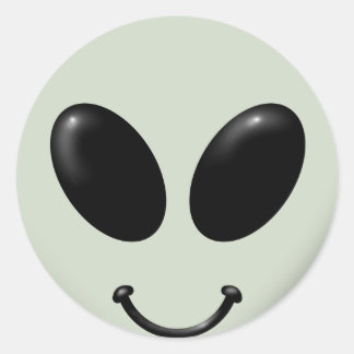 Alien Face Ronde Sticker