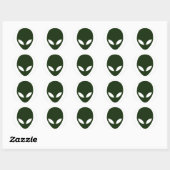 Alien Face Ronde Sticker (Vel)