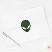 Alien Face Ronde Sticker (Envelop)