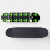 Alien Faces - Groen skateboard (Horizontaal)