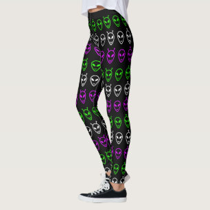 Alien Faces Trio-Leggings Leggings