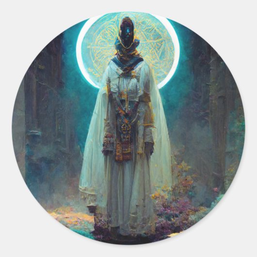 Alien Fae 2 Fantasy Sci-Fi Ronde Sticker (Voorkant)