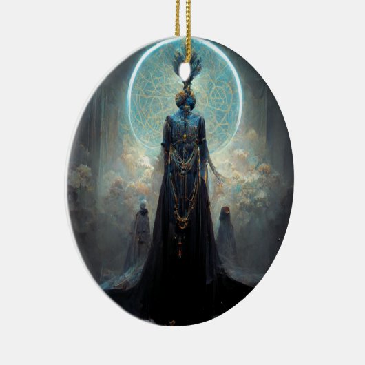 Alien Fae 3 Fantasy Sci-Fi Keramisch Ornament (Rechts)