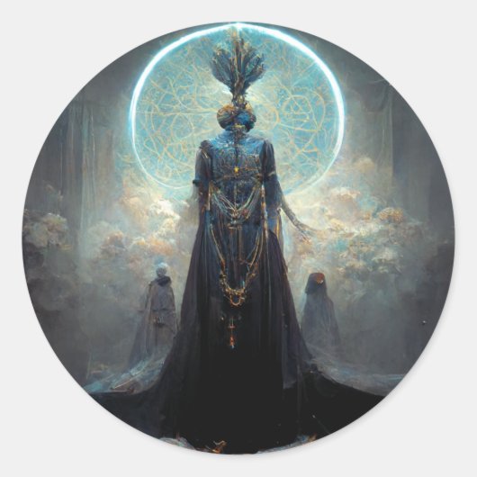 Alien Fae 3 Fantasy Sci-Fi Ronde Sticker (Voorkant)