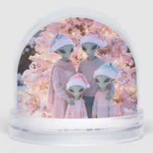 Alien Family Christmas Holiday Portrait