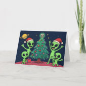 Alien Family Christmas Kaart (Voorkant)