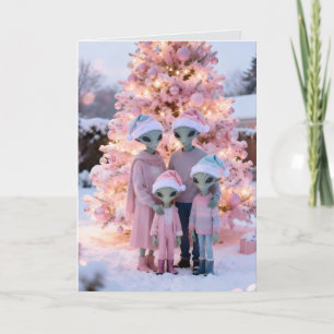Alien Family kerstvakantie portret Kaart