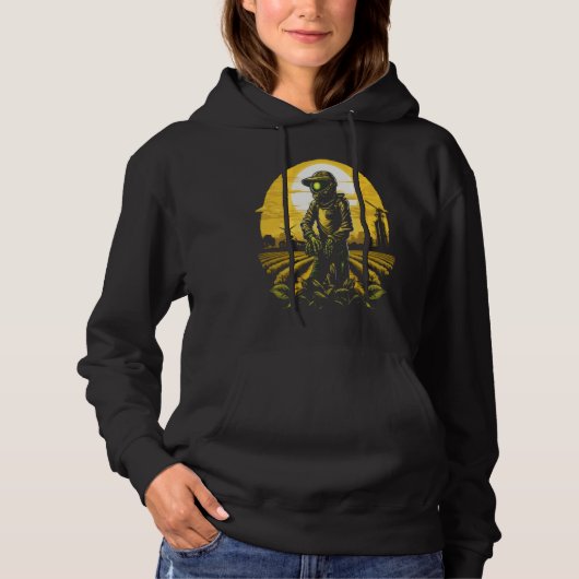 Alien Farmer UFO Extraterrestrial Farming Hoodie (Voorkant)
