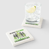 Alien fashionistas.w stenen onderzetter (Zijkant)