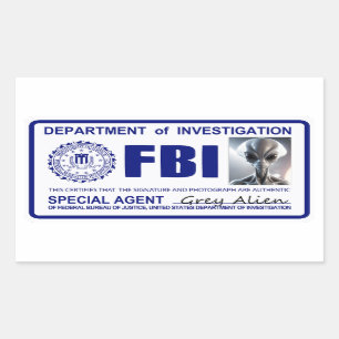 Alien FBI Credentials Rechthoekige Sticker