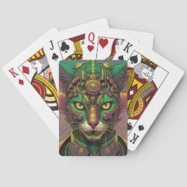 Alien feline warrior pokerkaarten
