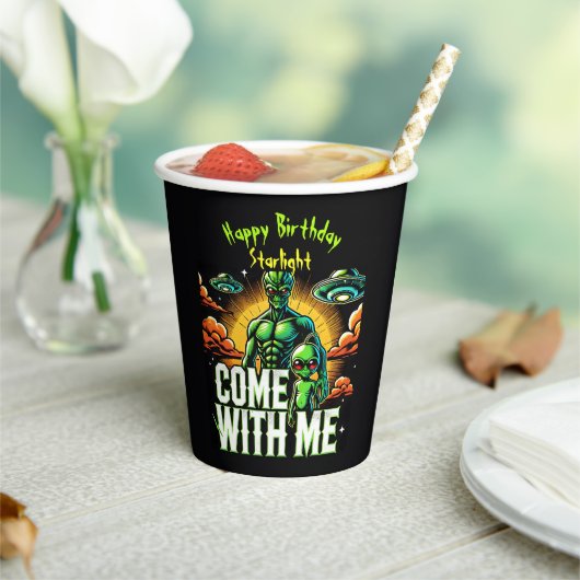 Alien Figures: avonturen in de ruimte Papieren Bekers (Insitu)