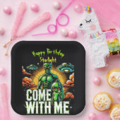 Alien Figures: avonturen in de ruimte Papieren Bordje (Feest)