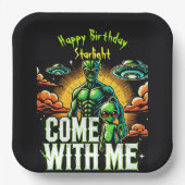 Alien Figures: avonturen in de ruimte Papieren Bordje (Voorkant)