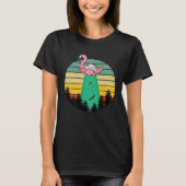 Alien Flamingo Abduction  Fun Flamingo UFO Flying  T-shirt (Voorkant)