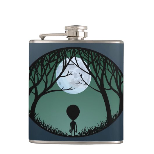 Alien Flask Alien Gray Drink Flasks personaliseren Heupfles (Voorkant)