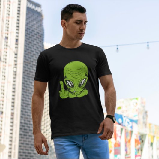 Alien Flip off T-shirt