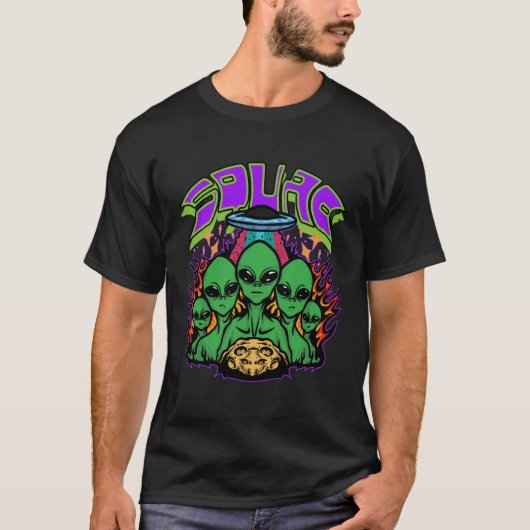 Alien  flying saucer alien ufo spaceship ar t-shirt (Voorkant)