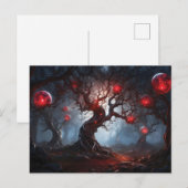 Alien Forest, Twisted Trees, Glowing Red Orbs Briefkaart (Voorkant / Achterkant)