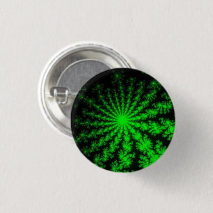 Alien Fractal Burst Ronde Button 3,2 Cm
