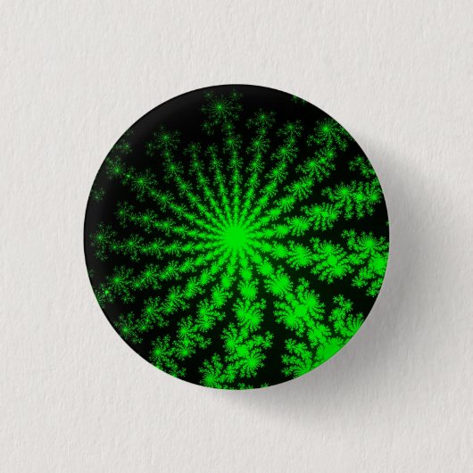 Alien Fractal Burst Ronde Button 3,2 Cm (Voorkant)
