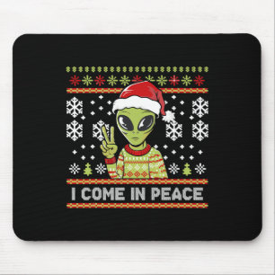Alien Funny Christmas Ik kom in vrede Muismat