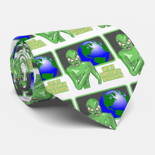 Alien Funny Earth Review Stropdas (Opgerold)