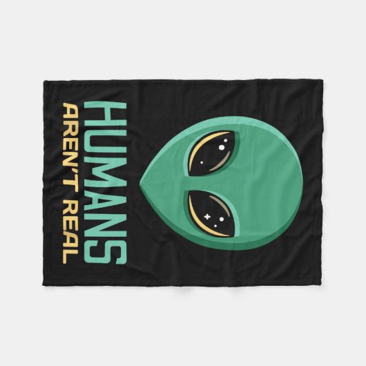 Alien Funny Humans zijn geen echte Schattigee UFO Fleece Deken (Voorkant (Horizontaal))