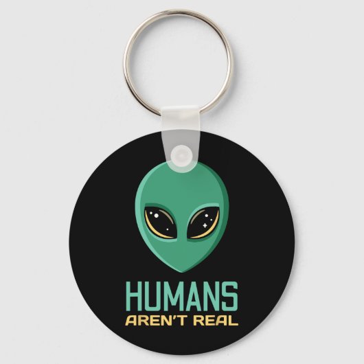 Alien Funny Humans zijn geen echte Schattigee UFO  Sleutelhanger (Voorkant)