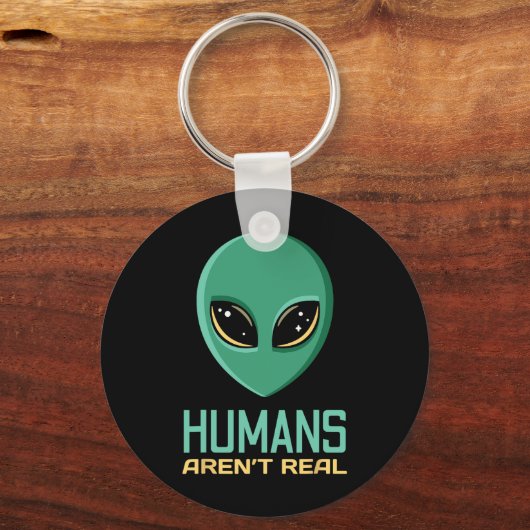 Alien Funny Humans zijn geen echte Schattigee UFO  Sleutelhanger (Voorkant)