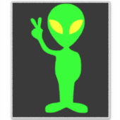 ALIEN FUNNY LITTLE GREEN MAN CAR DECAL STICKER (Voorkant)