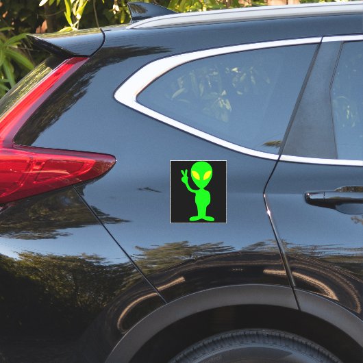 ALIEN FUNNY LITTLE GREEN MAN CAR DECAL STICKER (Auto Achterkant)