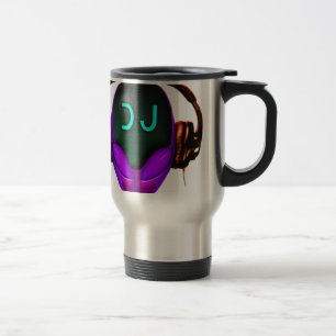 Alien Futuristic DJ-thermo-MOK (paarse ogen) Reisbeker