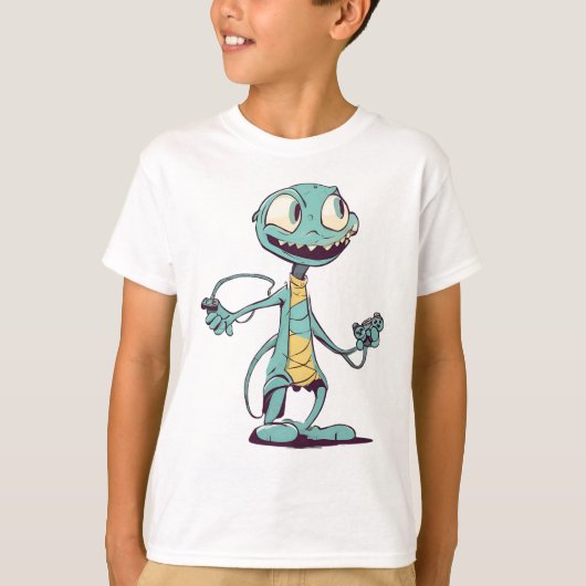 Alien Gamer Unisex Kind T-shirt (Voorkant)