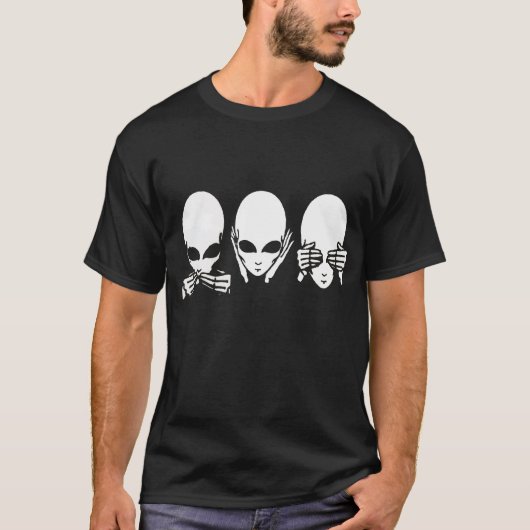 Alien, geen Kwaad spreken, tekst bewerken T-shirt (Voorkant)