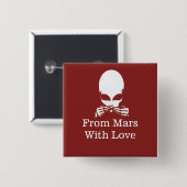 Alien, geen Kwaad spreken, tekst bewerken Vierkante Button 5,1 Cm (Voorkant /achterkant)